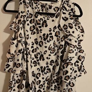 Stylish Leopard Print Ruffle Blouse